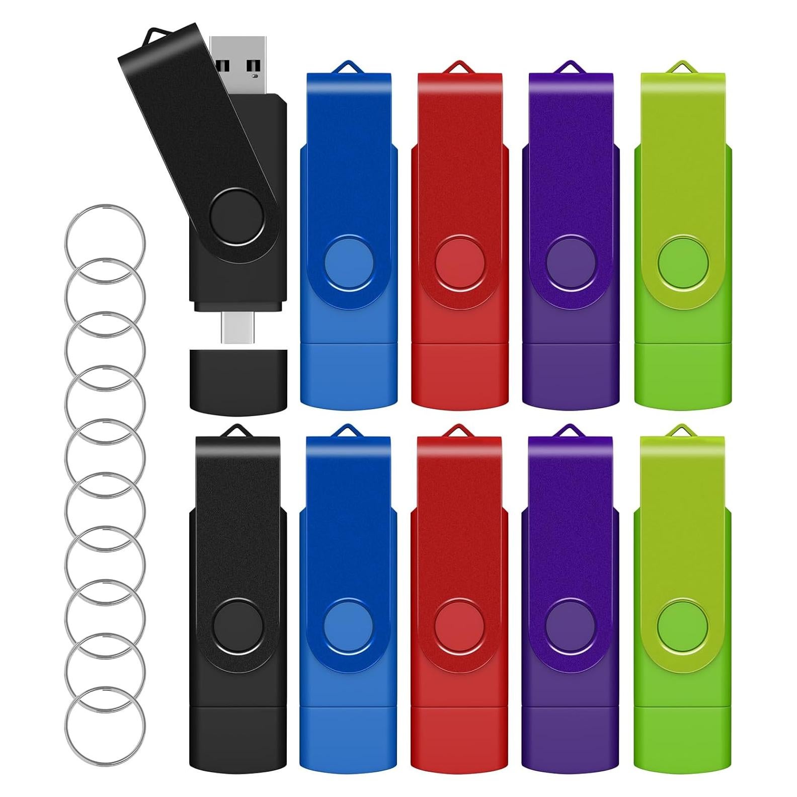 AreTop 32GB Unidad USB C Doble 2-en-1 Paquete de 10