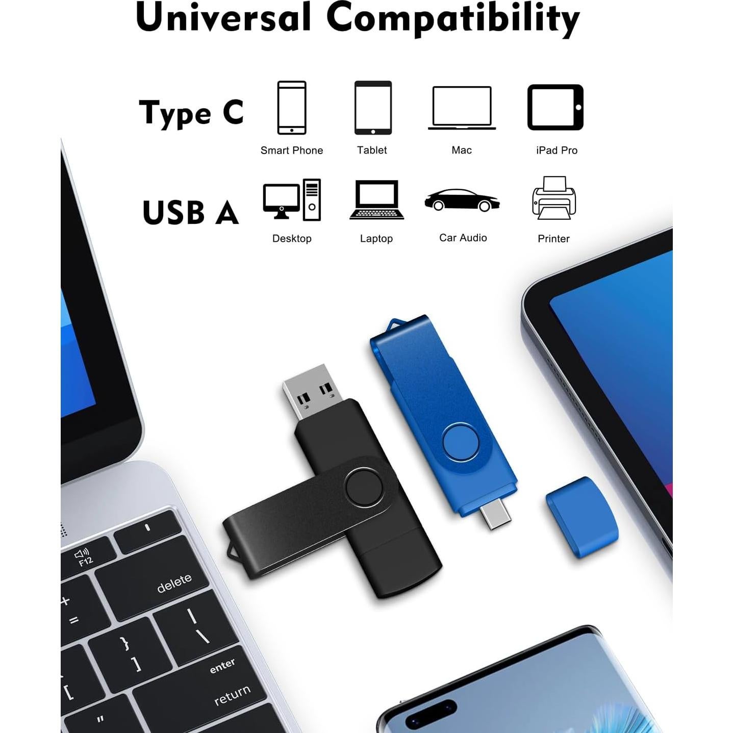 AreTop 32GB Unidad USB C Doble 2-en-1 Paquete de 10