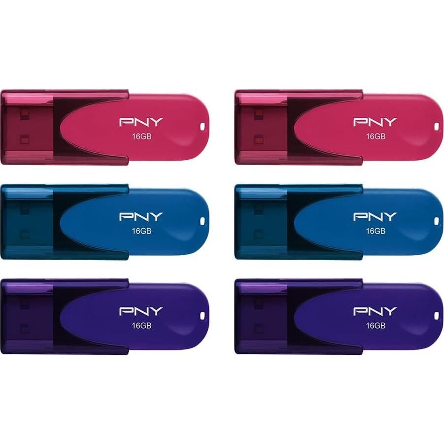 Unidad Flash PNY Attaché 4 USB 2.0 16GB Multicolor 6-Pack