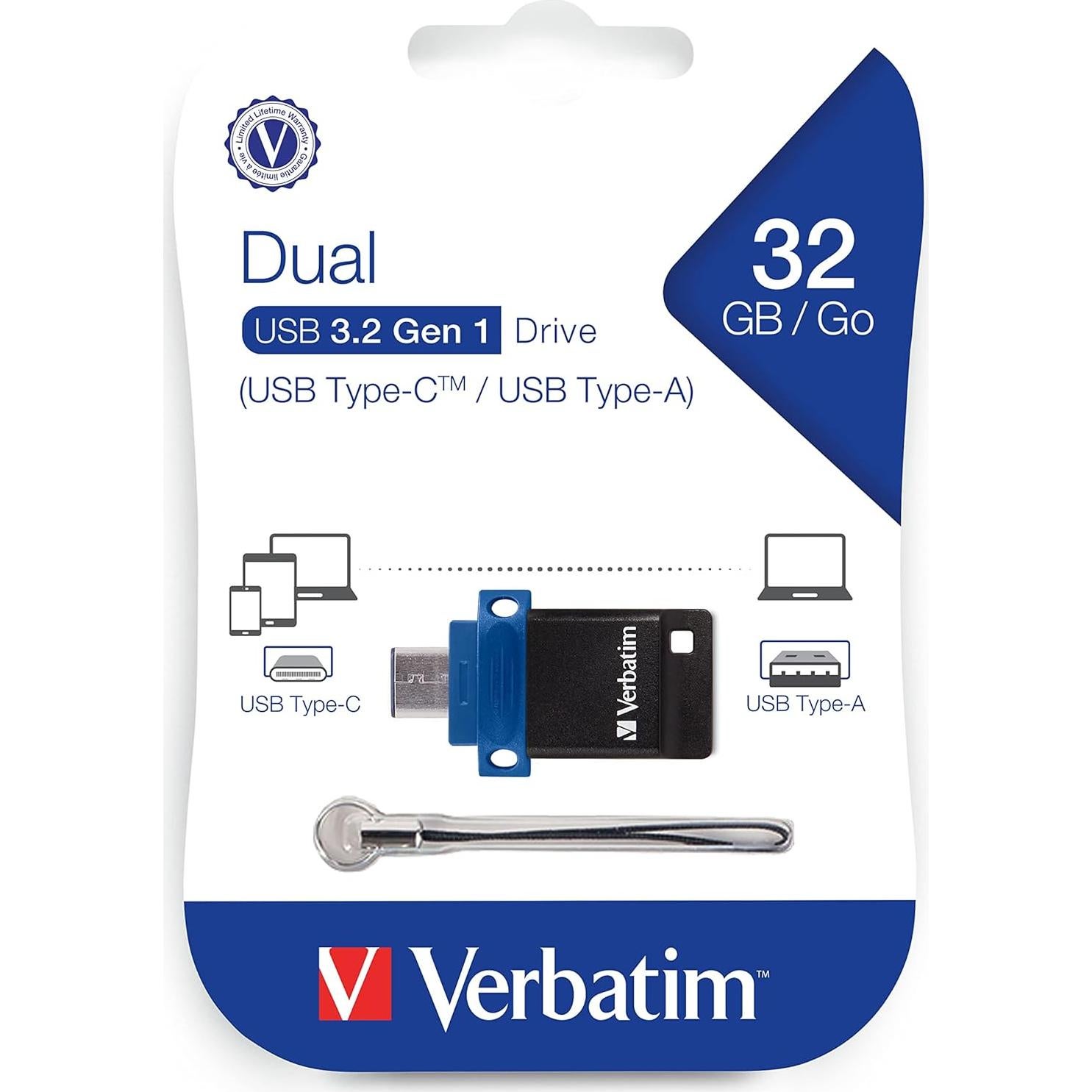 Verbatim 32GB Store 'n' Go Dual OTG USB 3.2 Flash Drive
