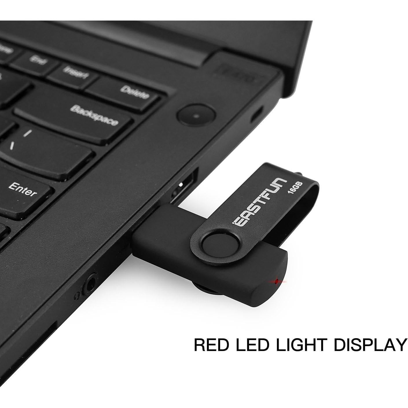 EASTFUN 4 Pcs 16GB USB 2.0 Memoria Flash Giratoria Colores Mezclados