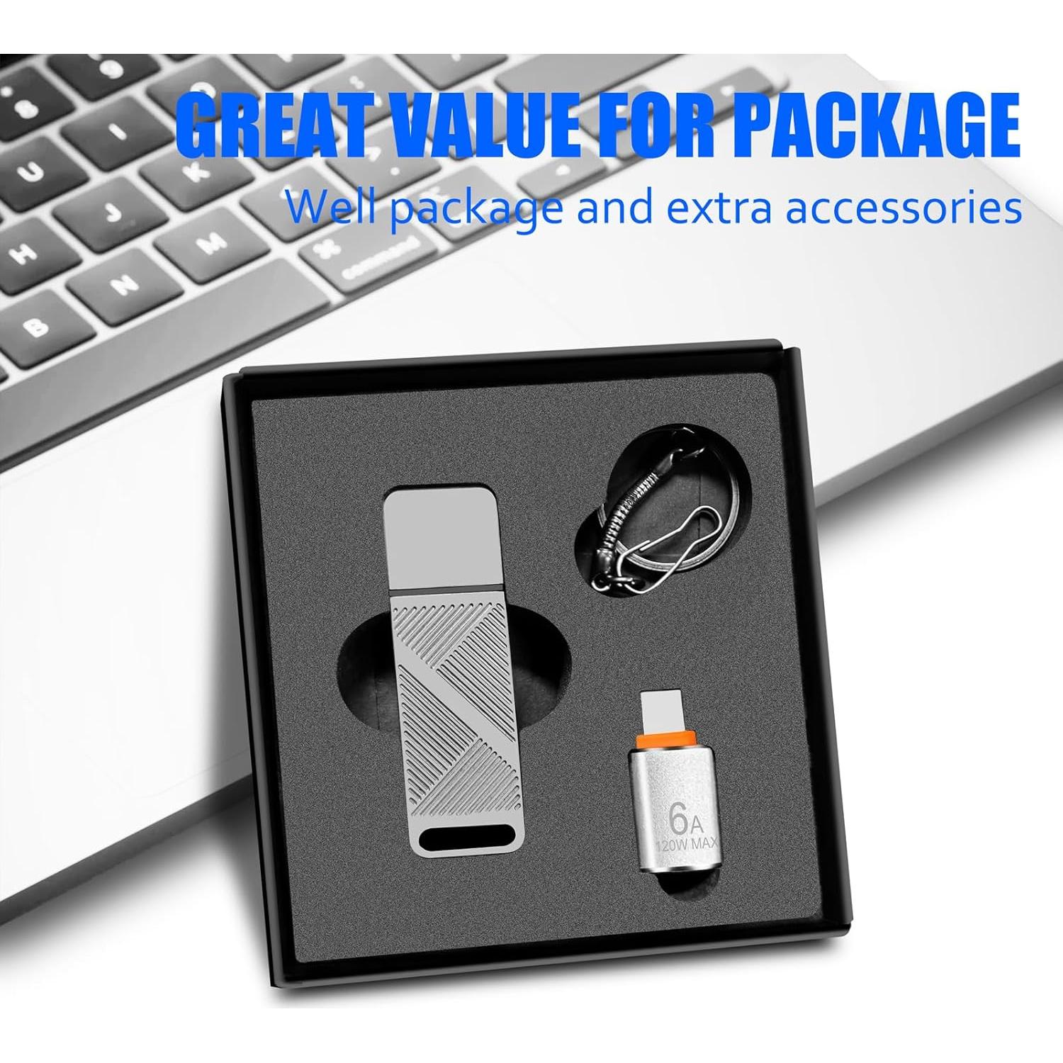 EASTBULL Unidad Flash USB 3.0 32GB con Adaptador USB C y Llavero