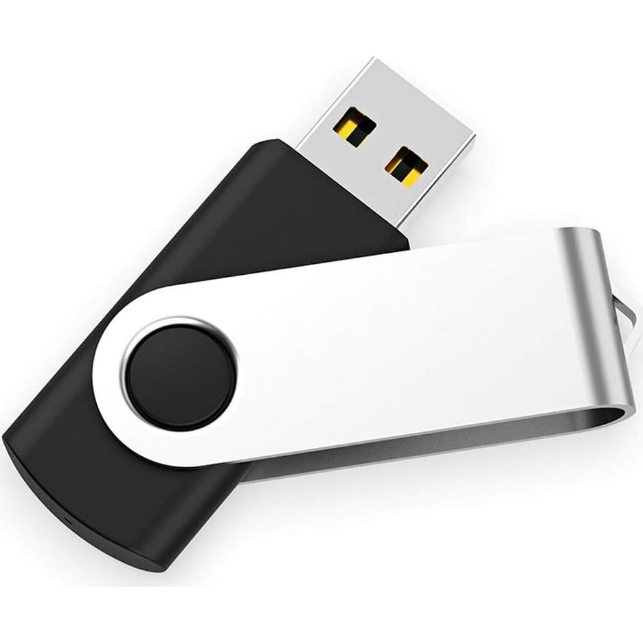 Paquete de 20 USB 2.0 Flash Drives Maspen 4GB Giratorio Negro