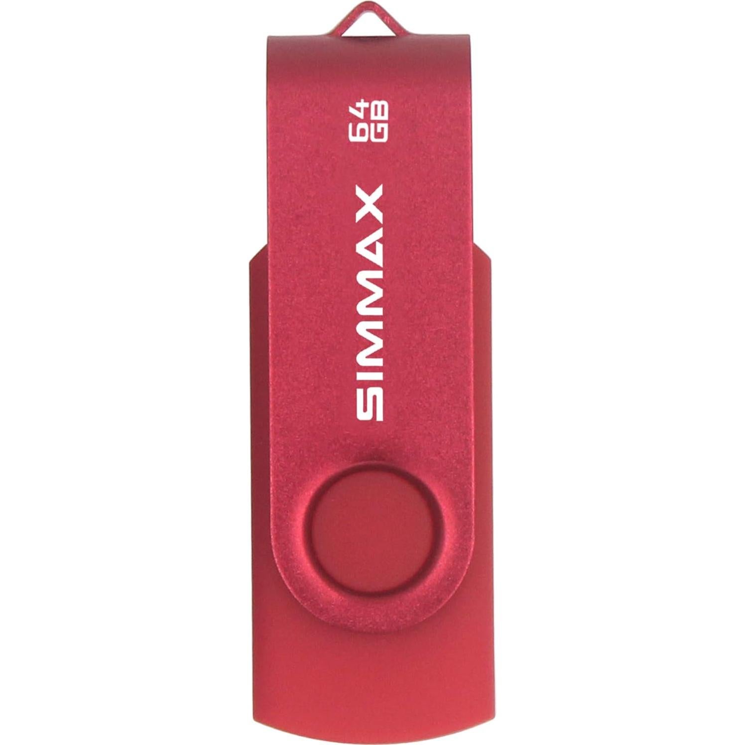 Paquete de 2 Unidades Flash USB 64GB SIMMAX Giratorio