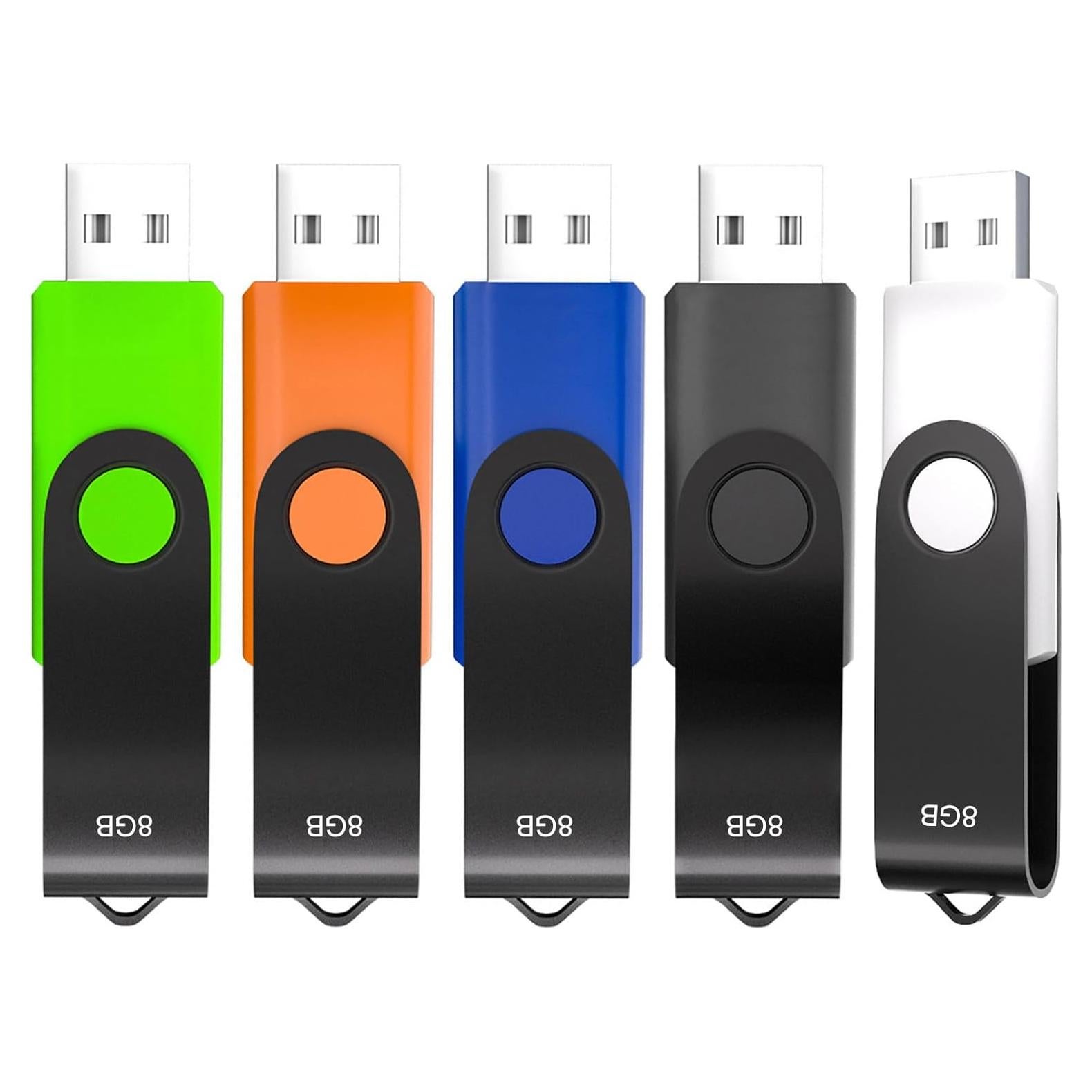 Paquete de 5 Unidades Flash USB 2.0 8GB Xinway Tech Colores