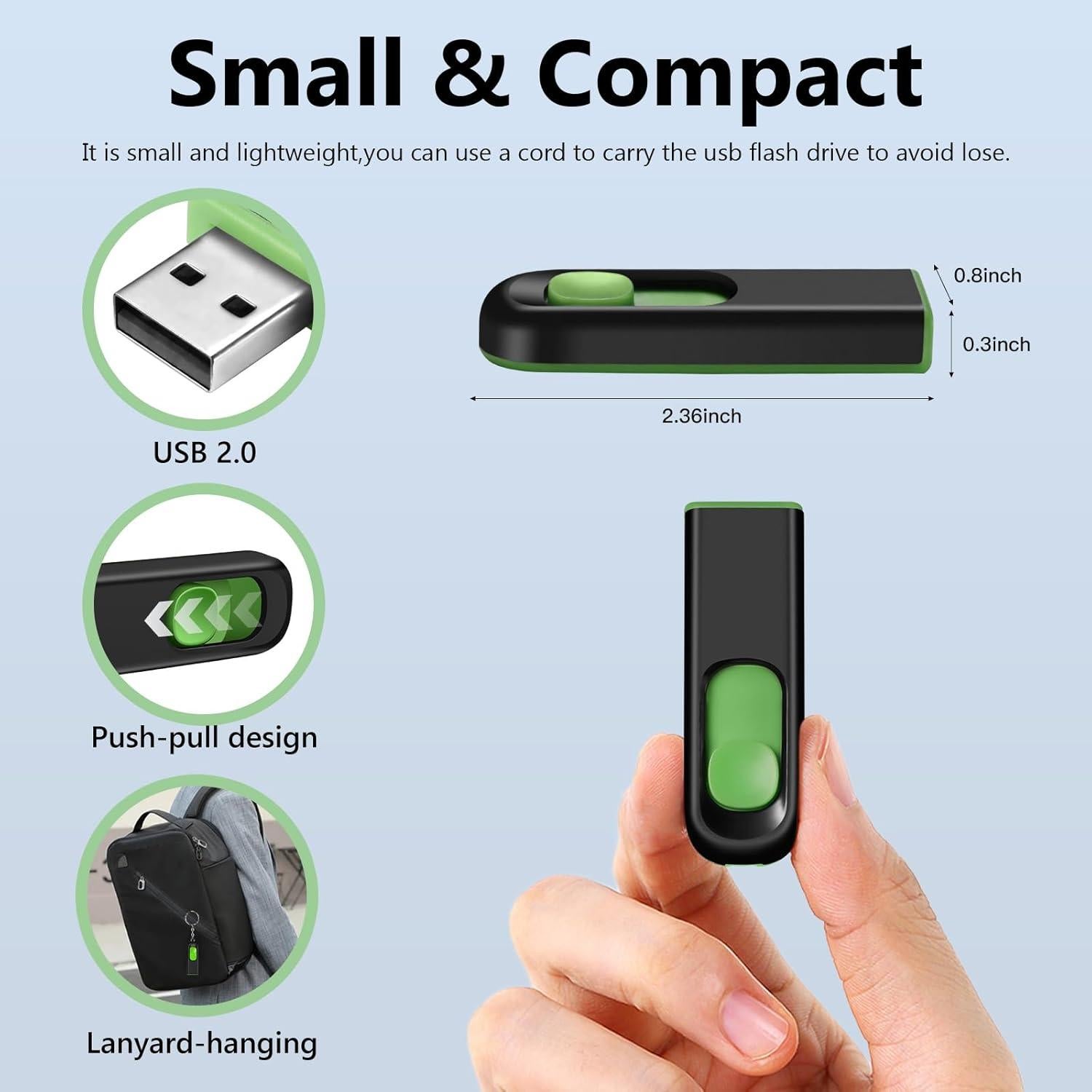 Paquete de 2 Unidades Flash USB 2.0 Maspen 64GB Retráctil