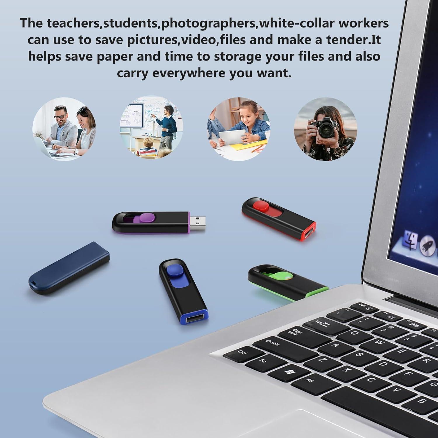 Paquete de 2 Unidades Flash USB 2.0 Maspen 64GB Retráctil