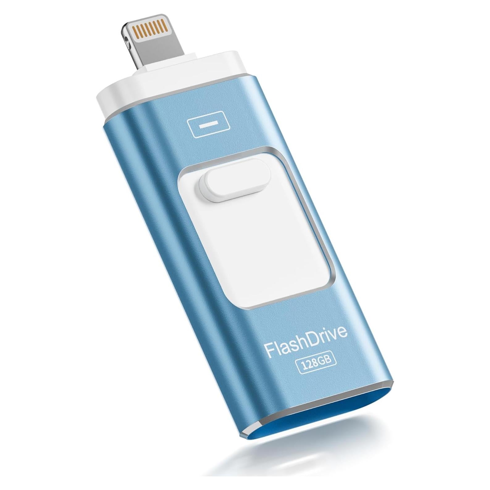 Unidad Flash 128GB ROSPE MFi para iPhone/iPad/Android - Azul