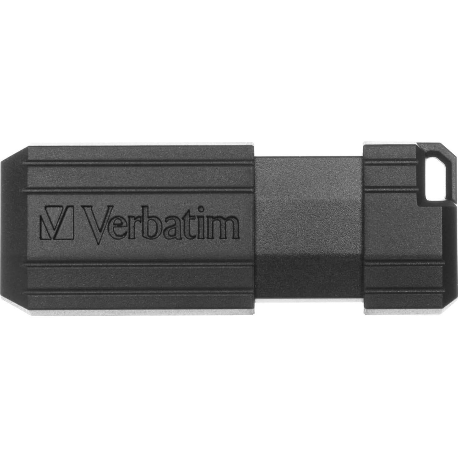 USB 2.0 Verbatim PinStripe 8GB Negro con Protección Antimicrobiana