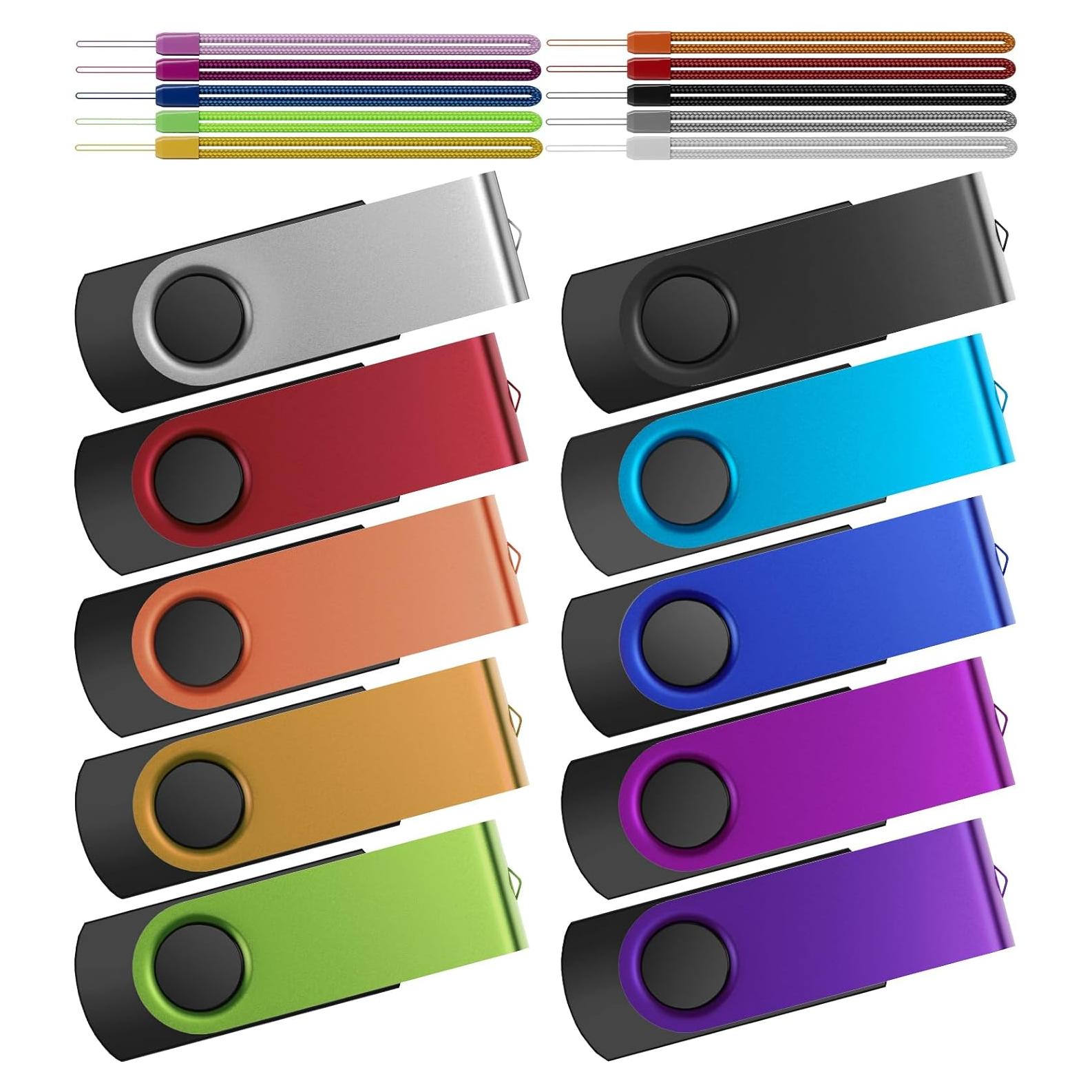 Kepmem Unidad Flash USB 64GB 10 Piezas USB 3.0 Multicolor