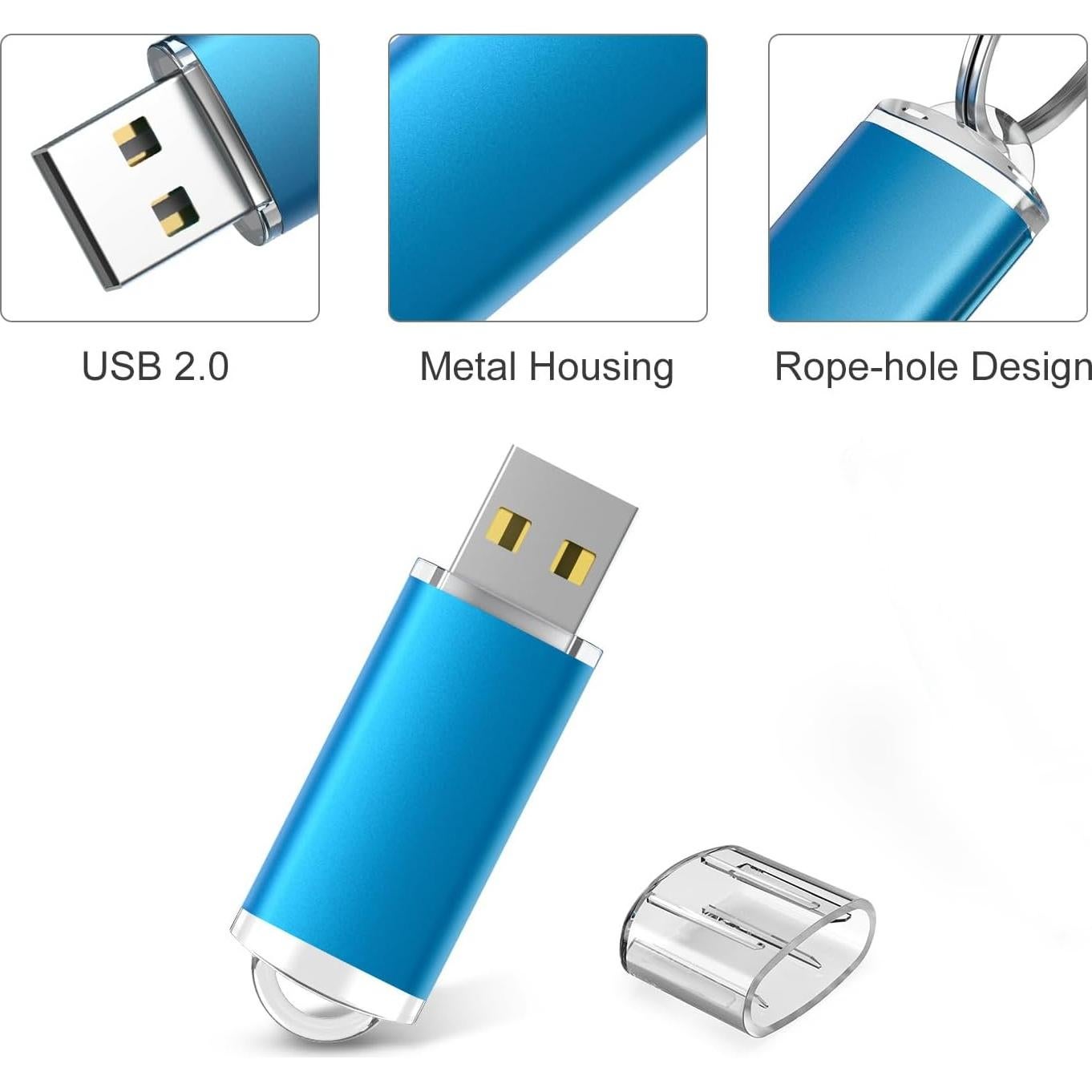 10 Unidades USB 2.0 RAOYI 1GB Memoria Flash Azul