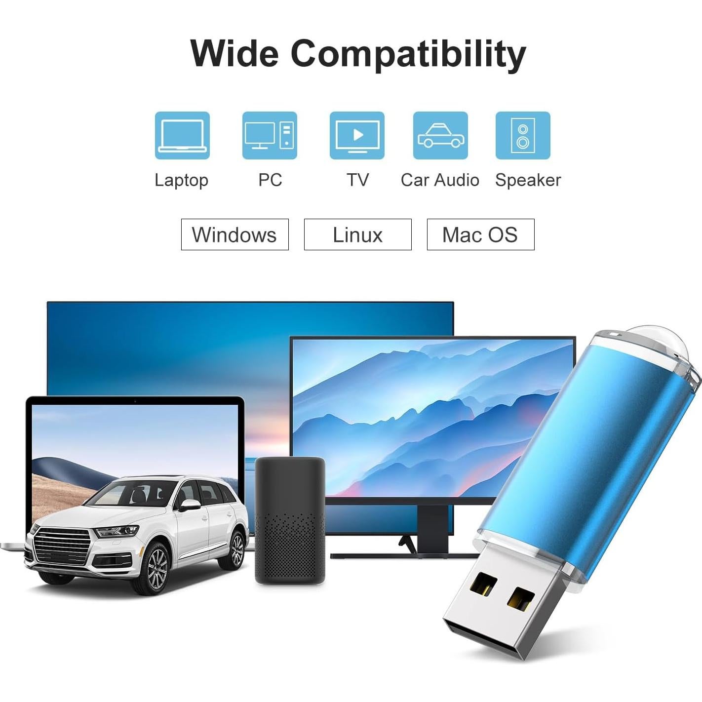 10 Unidades USB 2.0 RAOYI 1GB Memoria Flash Azul