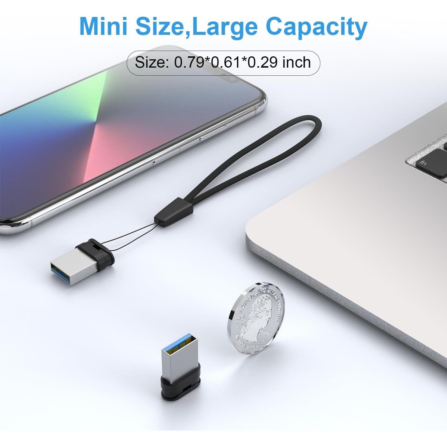 Unidad Flash USB 3.0 RAOYI 128GB Negra con Lanyard