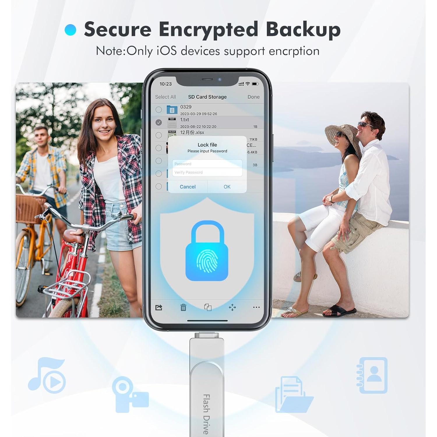 Unidad Flash 512GB Kcsbaui MFi para iPhone/iPad/Android