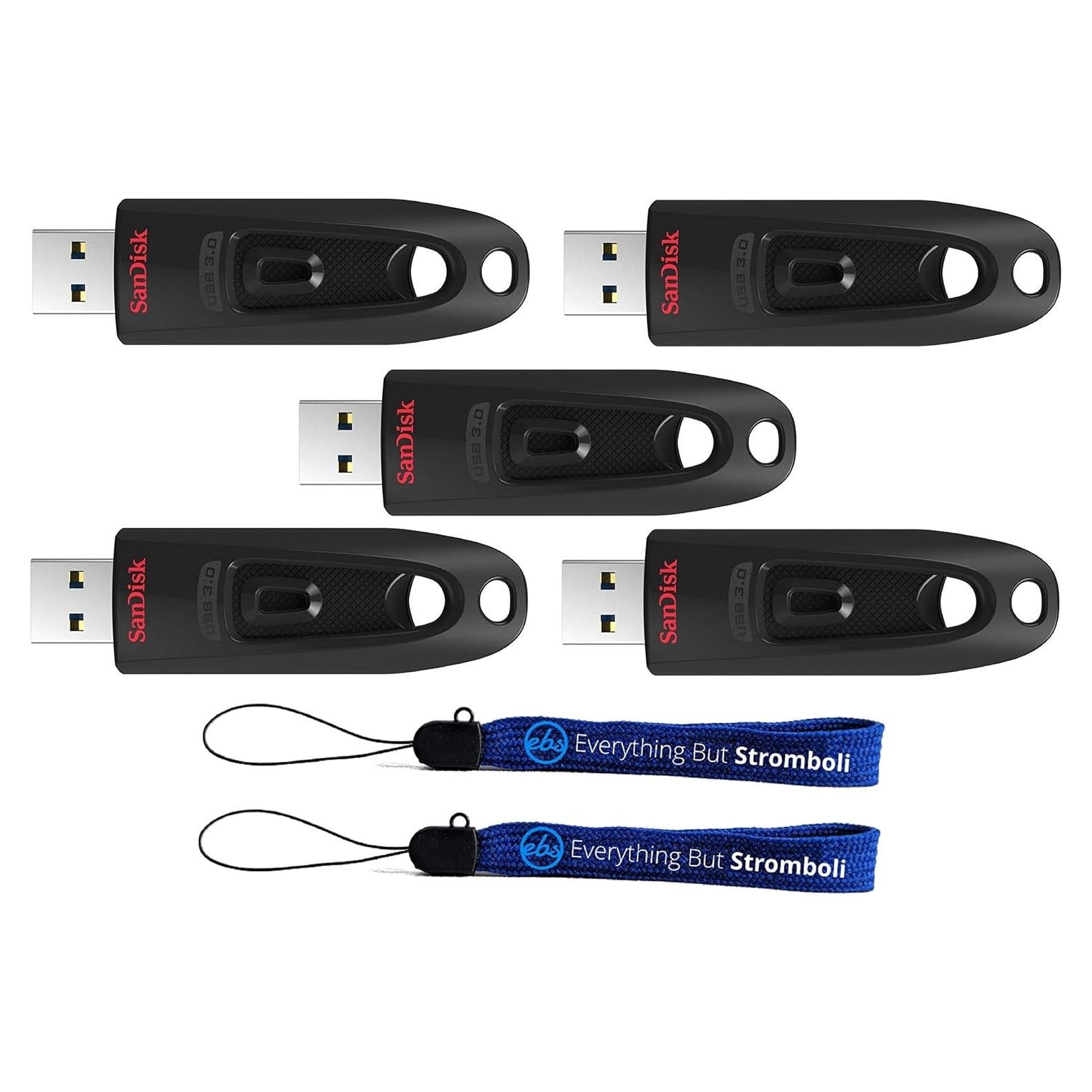 Paquete de 5 Unidades Flash SanDisk Ultra 512GB USB 3.0