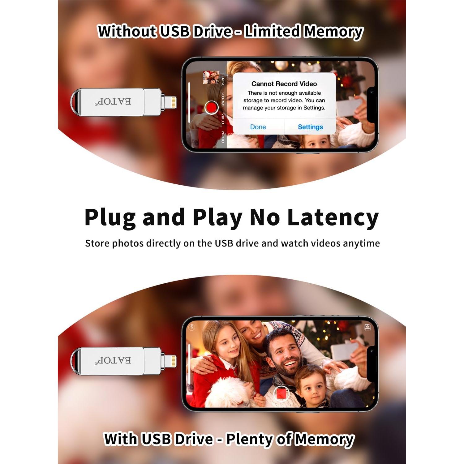 Unidad Flash 512GB EATOP para iPhone iPad Android USB-C