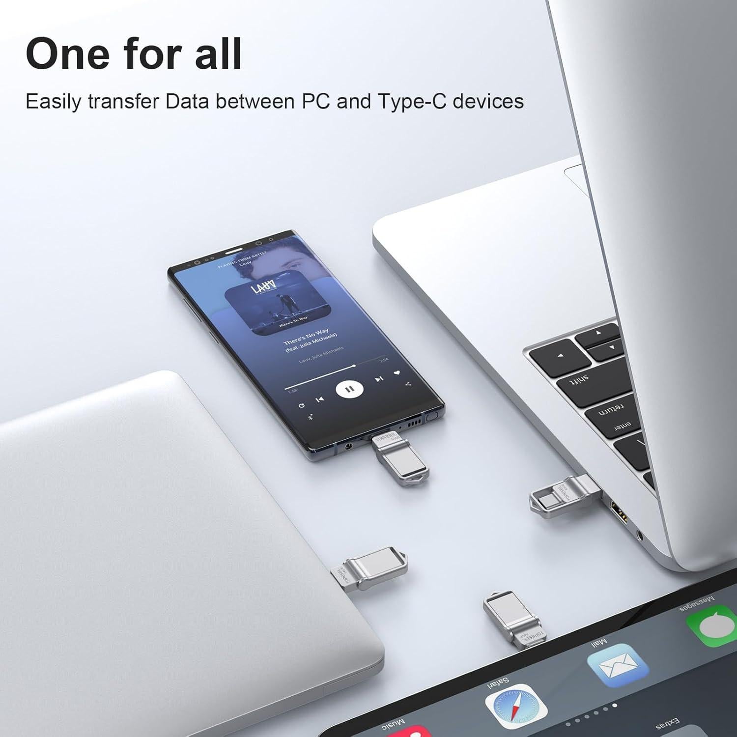 TOPESEL 64GB Unidad Flash USB C y USB A 3.0 Impermeable