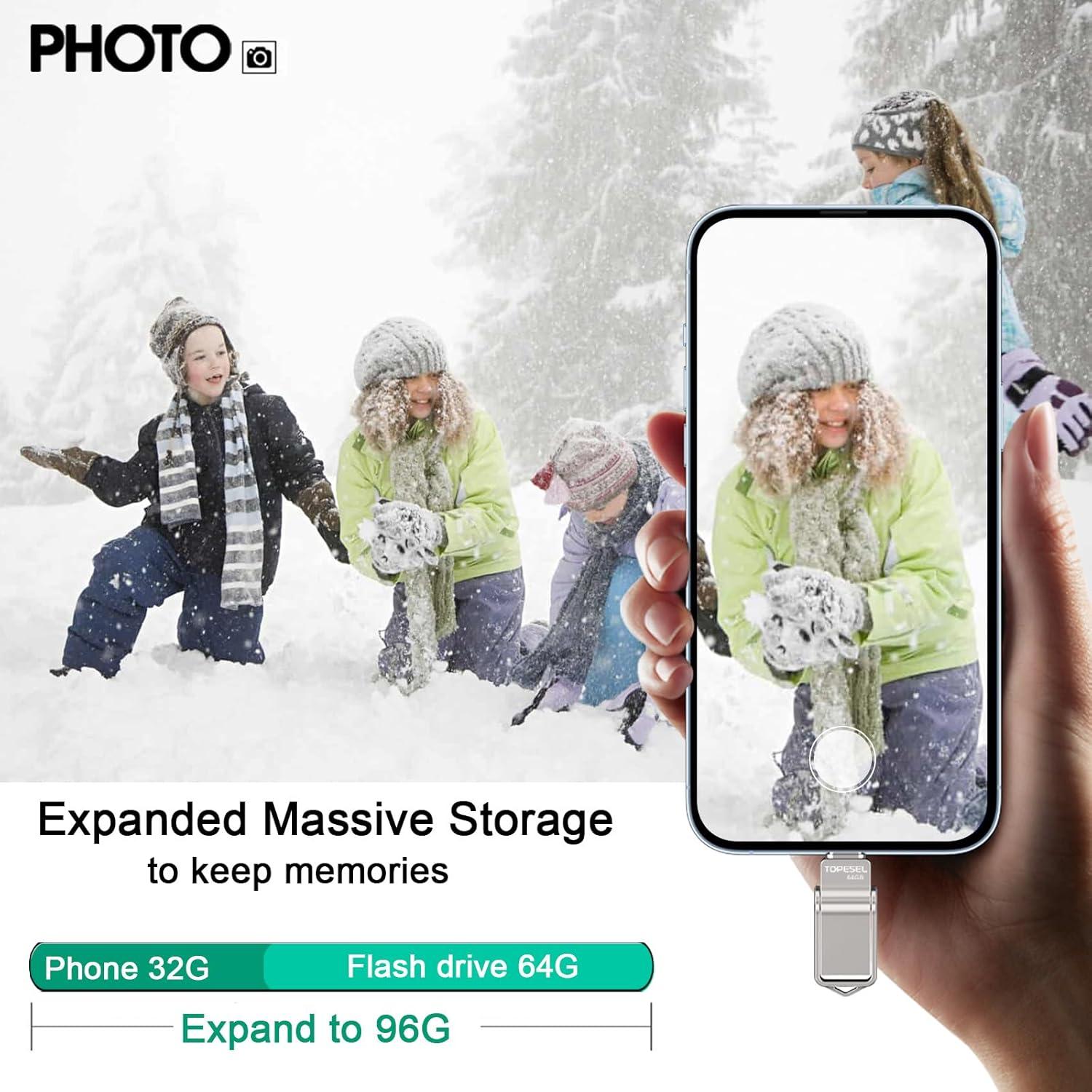 TOPESEL 64GB Unidad Flash USB C y USB A 3.0 Impermeable