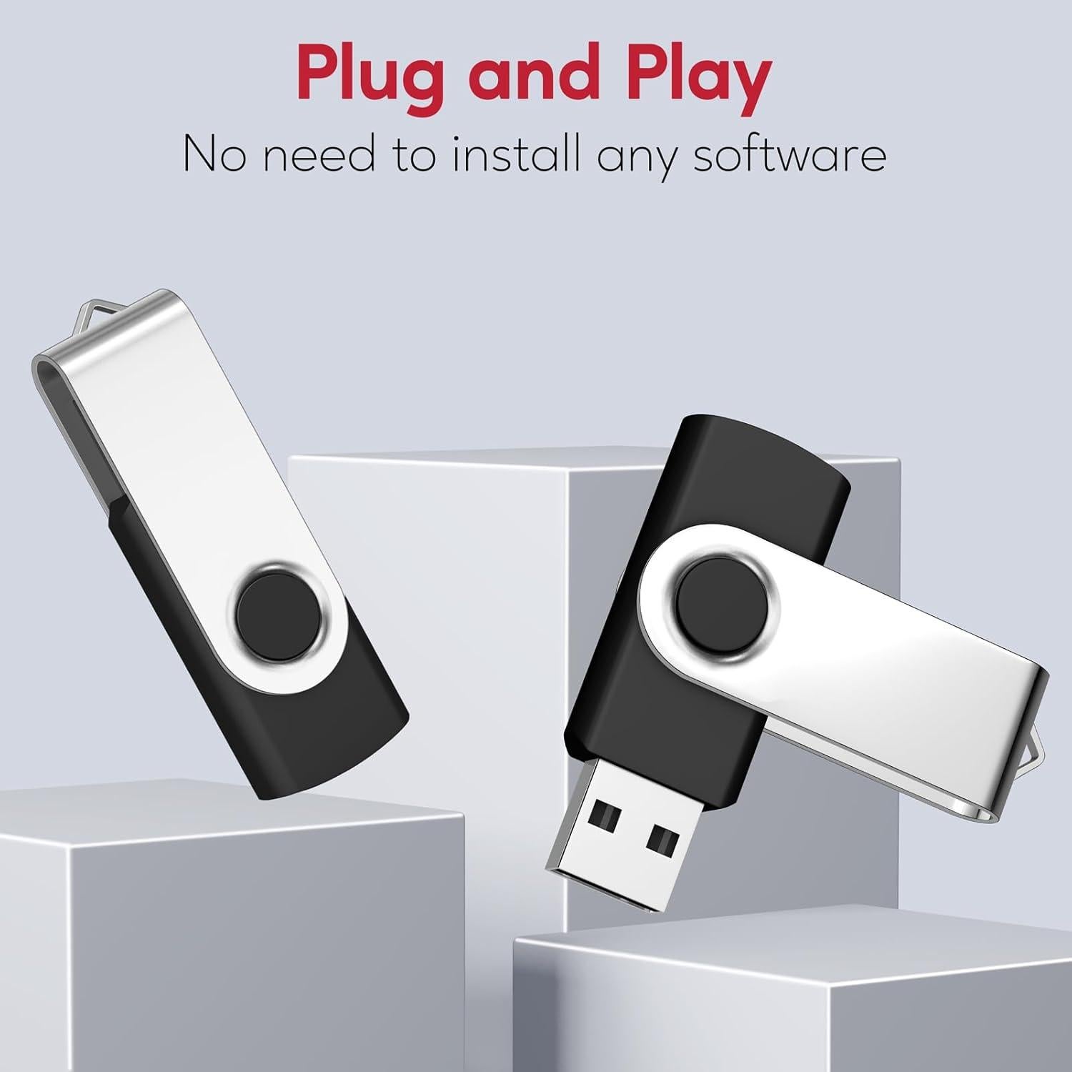 AreTop 100 Unidades Flash USB 512MB 2.0 Negro