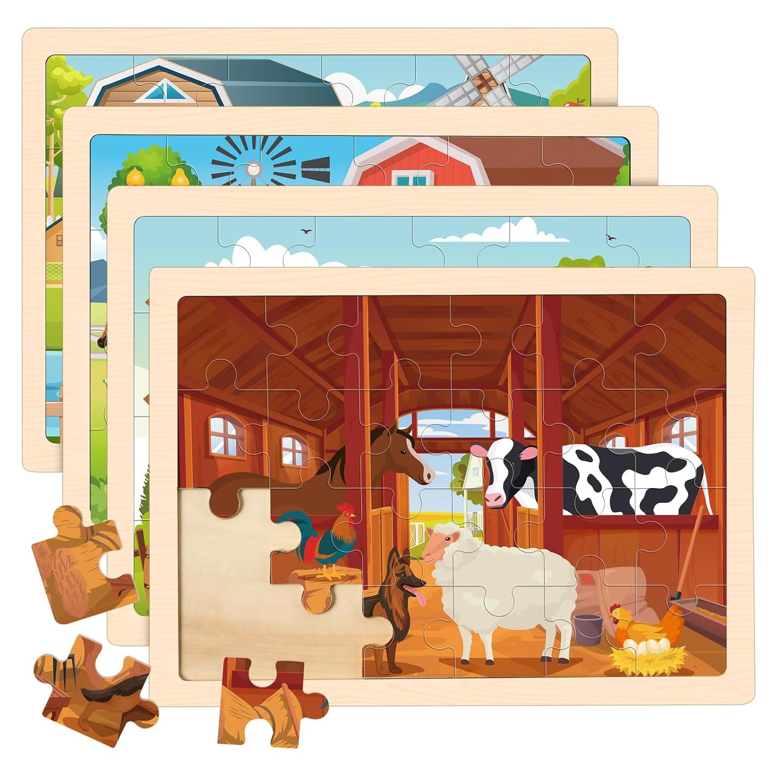 Rompecabezas de Madera Duchong 4 en 1 Granja 24 Piezas