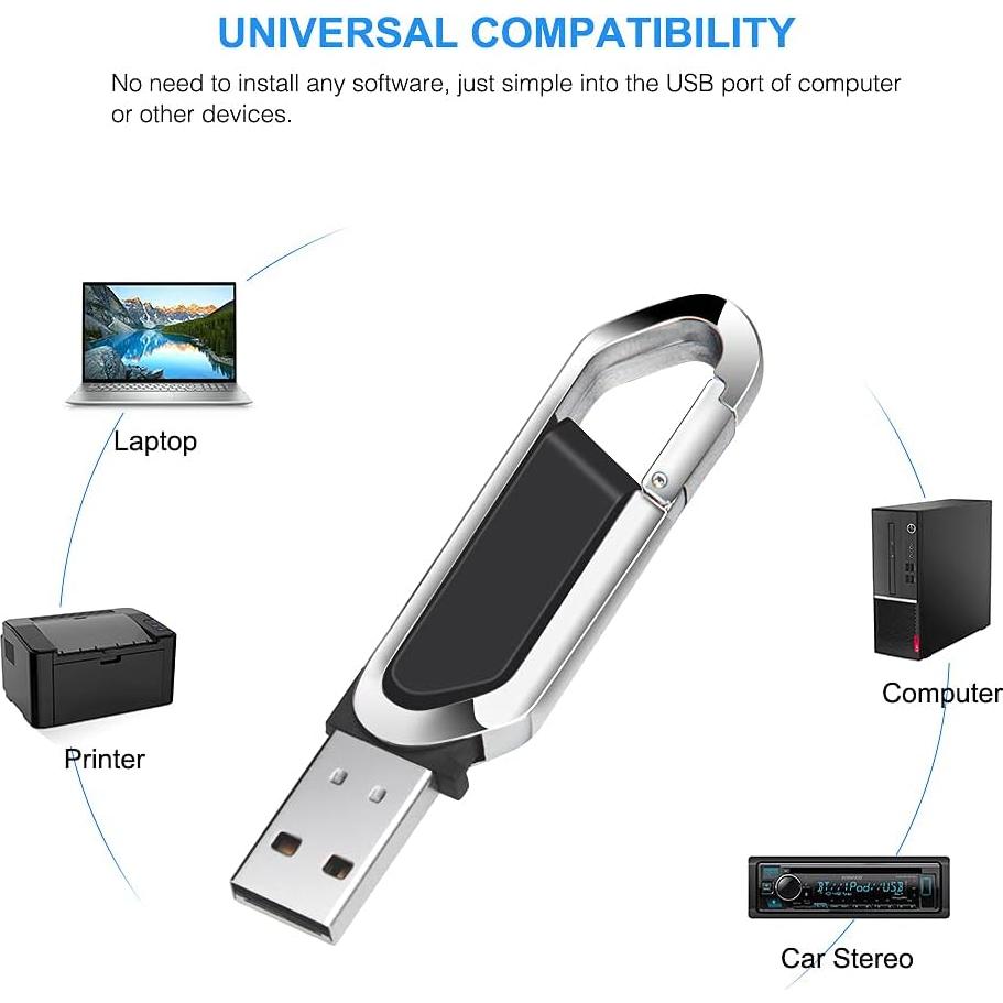 Unidad Flash USB 64GB BORLTER CLAMP Llavero Metal Negro