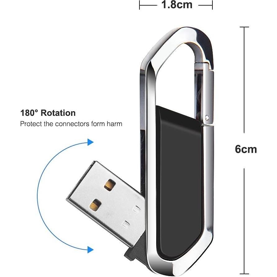 Unidad Flash USB 64GB BORLTER CLAMP Llavero Metal Negro