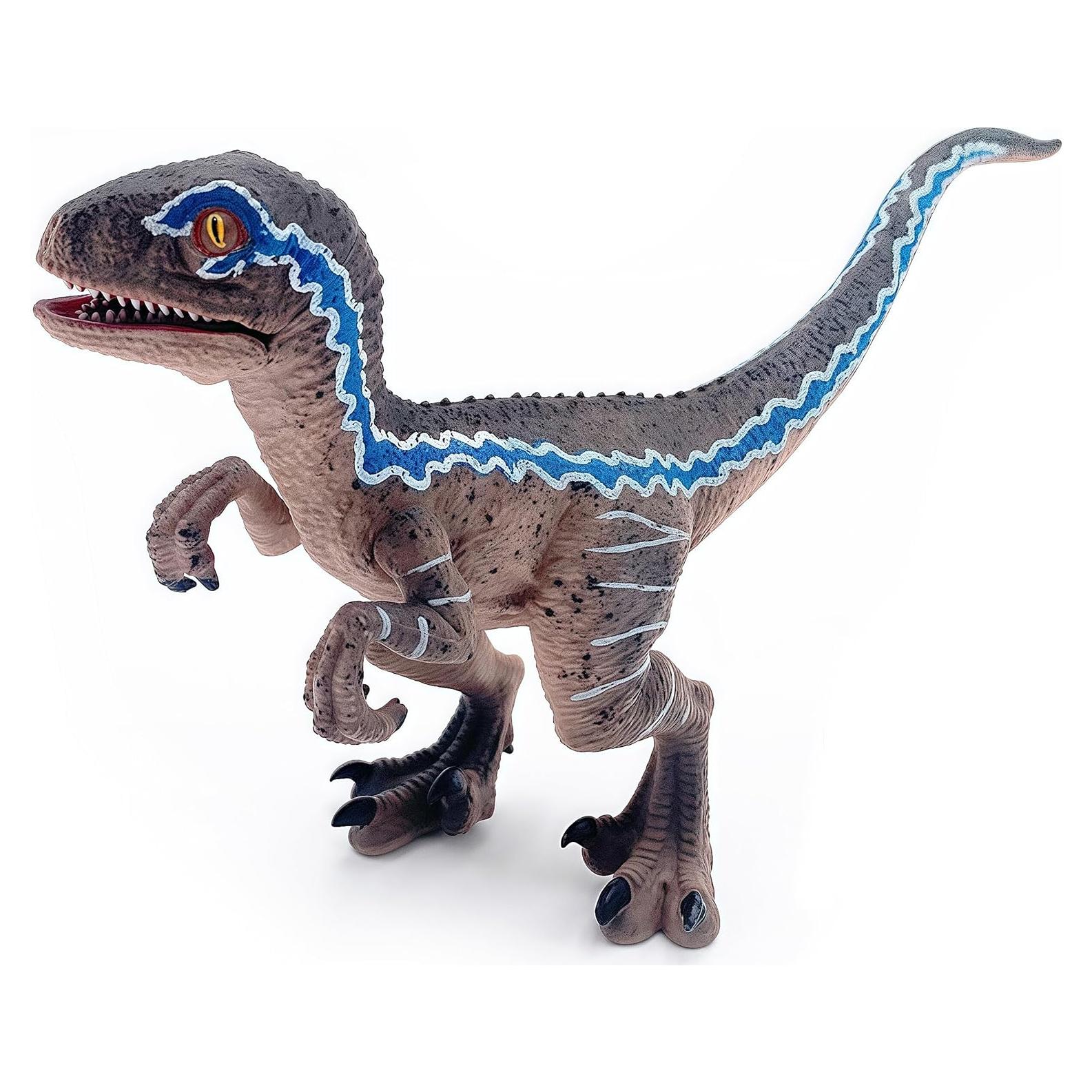 Gemini&Genius Dinosaur Toys Baby Velociraptor with Movable Jaw and Hands, Cake Topper, Collectible Action Figure, Birthday Gifts and Party Supplies for Kids