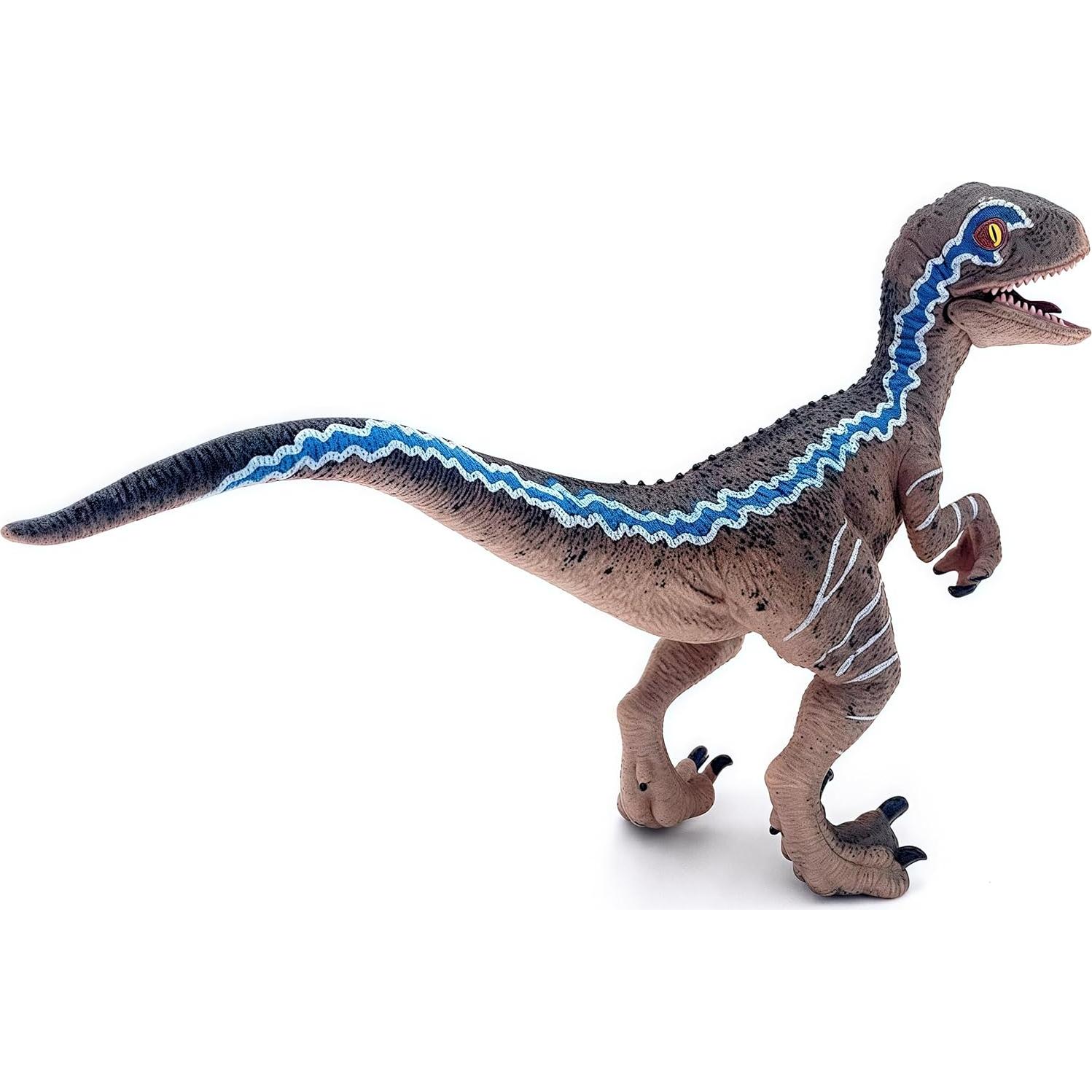Gemini&Genius Dinosaur Toys Baby Velociraptor with Movable Jaw and Hands, Cake Topper, Collectible Action Figure, Birthday Gifts and Party Supplies for Kids
