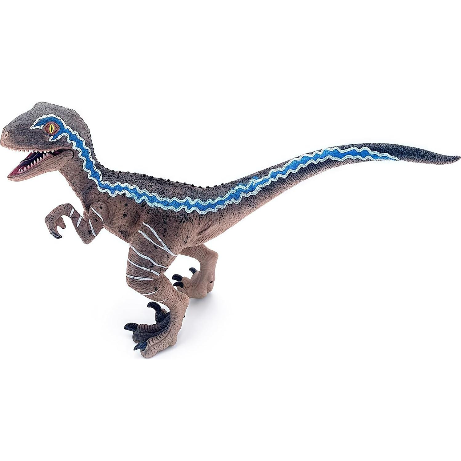 Gemini&Genius Dinosaur Toys Baby Velociraptor with Movable Jaw and Hands, Cake Topper, Collectible Action Figure, Birthday Gifts and Party Supplies for Kids