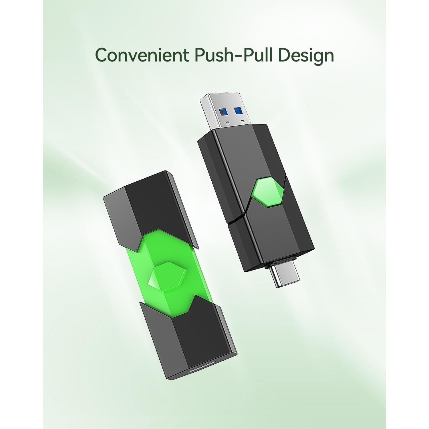 K&ZZ 128GB USB C Doble Unidad Flash 3.0 Verde