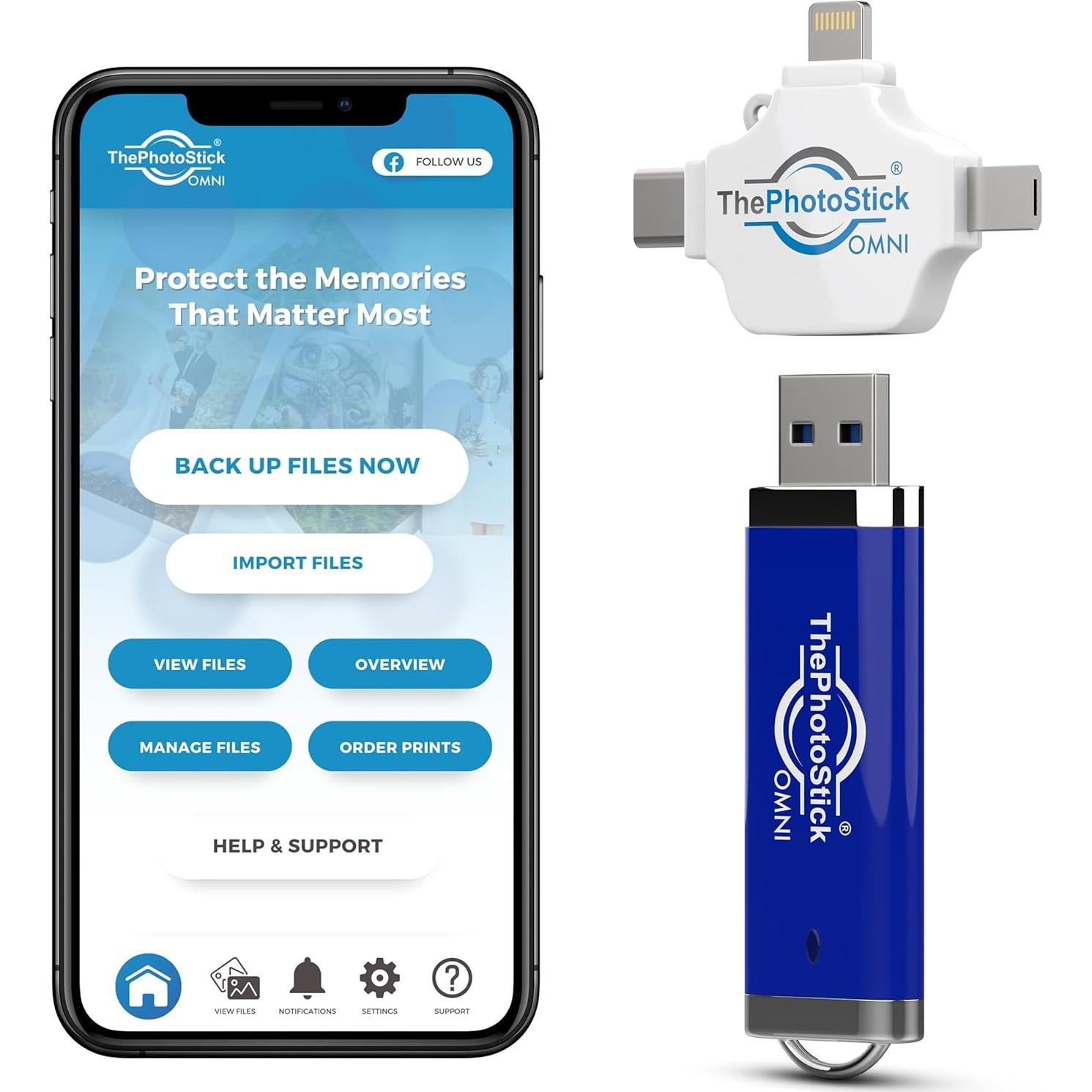 ThePhotoStick Omni 256GB - Respaldo Seguro de Fotos y Videos