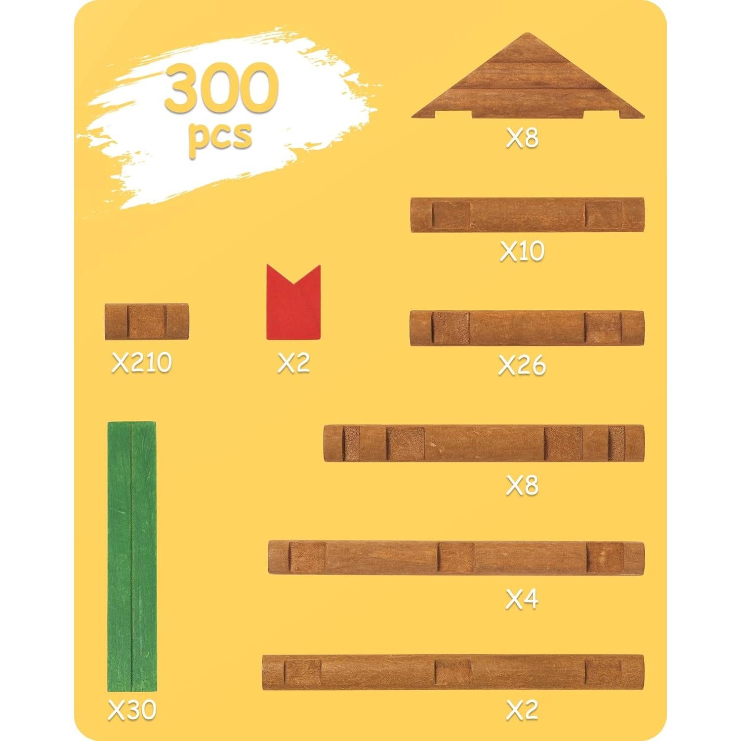Juego de Construcción de Cabaña de Madera SainSmart Jr. 300 PCS