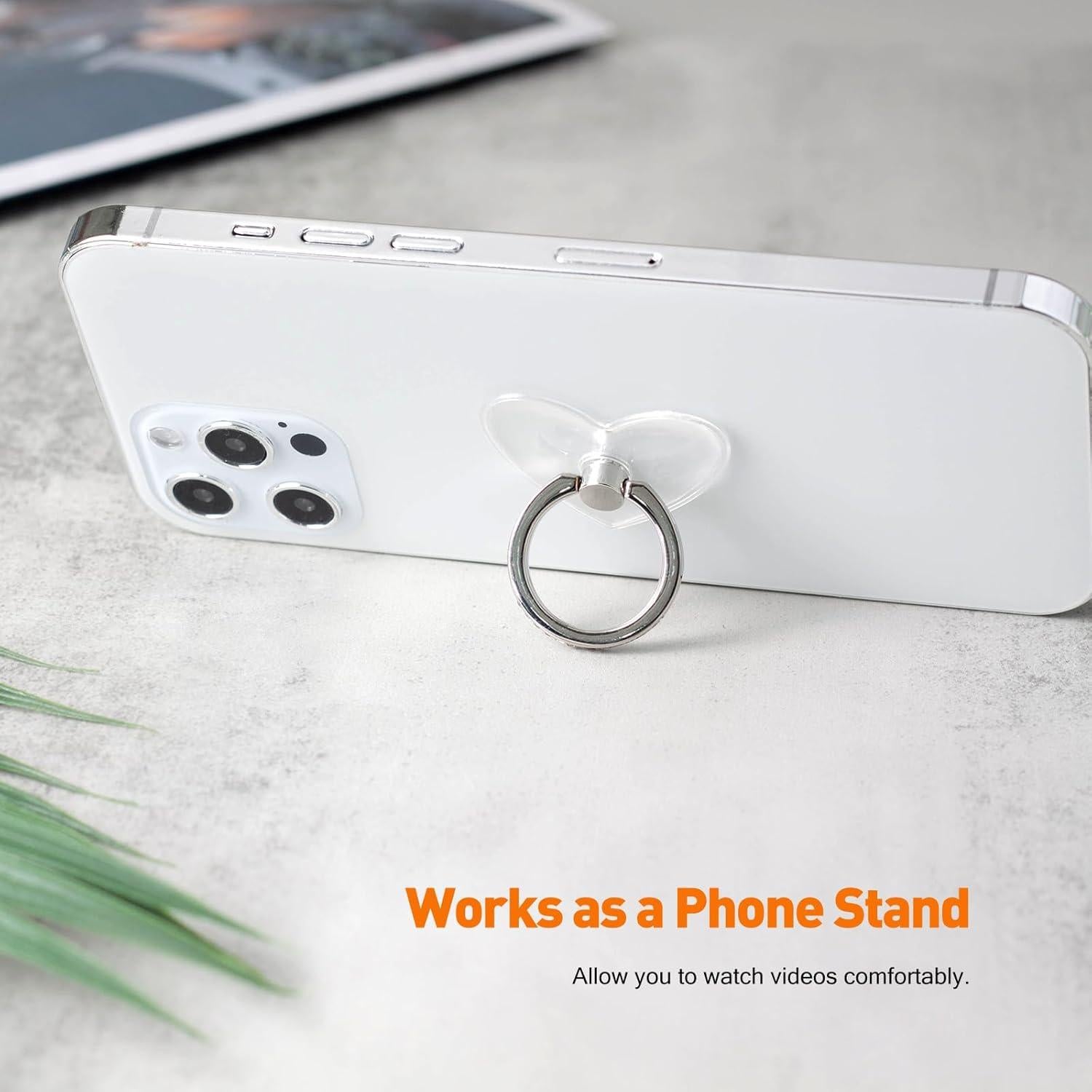 Soporte para anillo de teléfono Wansurs corazón 360° ajustable