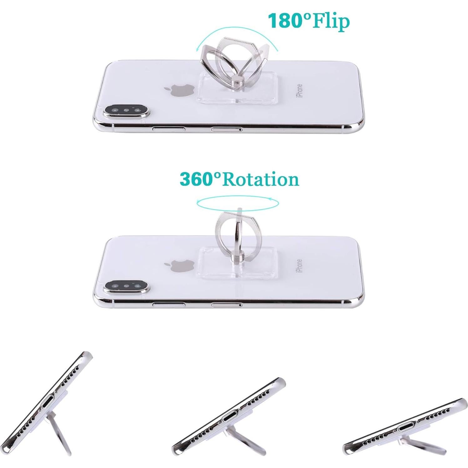 Soporte Anillo para Teléfono Móvil Exoer Transparente - 4 Piezas