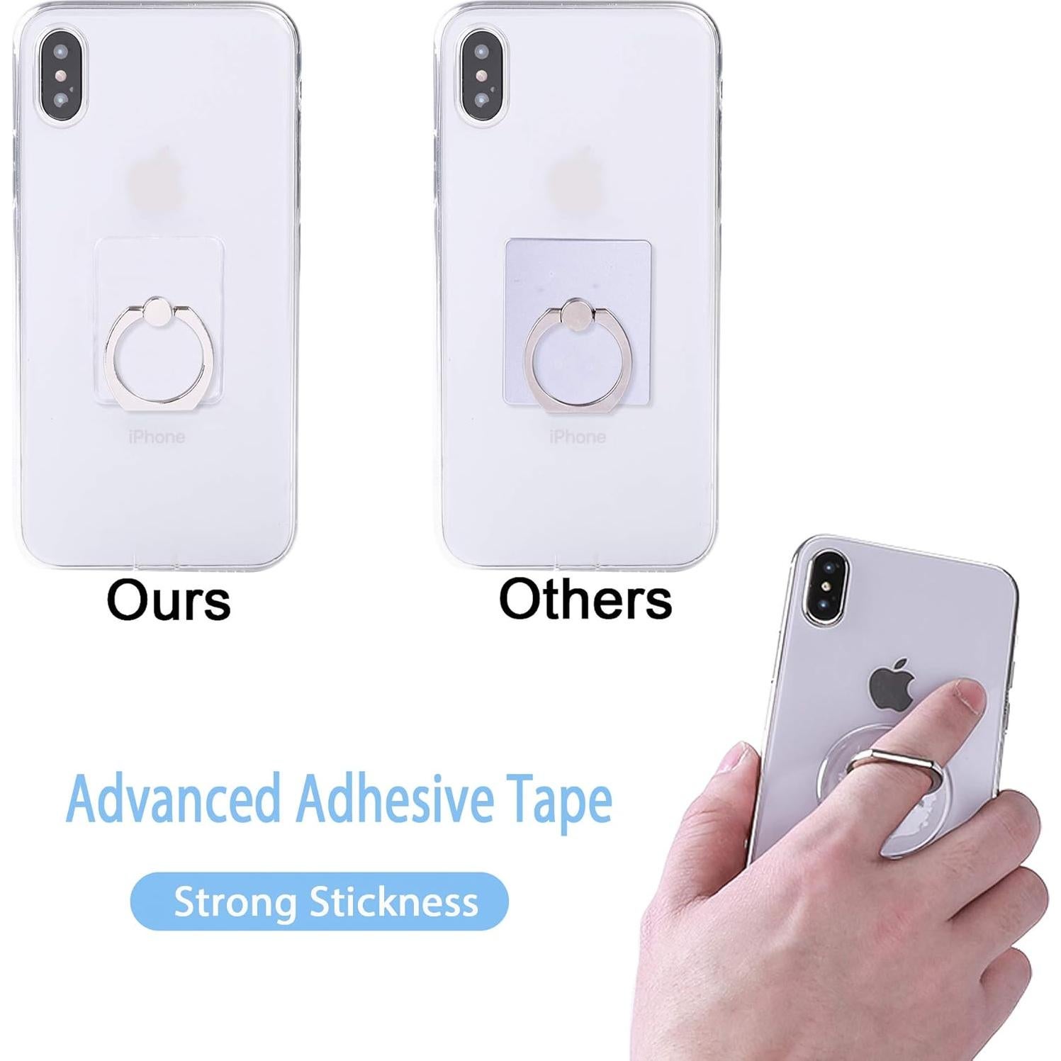 Soporte Anillo para Teléfono Móvil Exoer Transparente - 4 Piezas