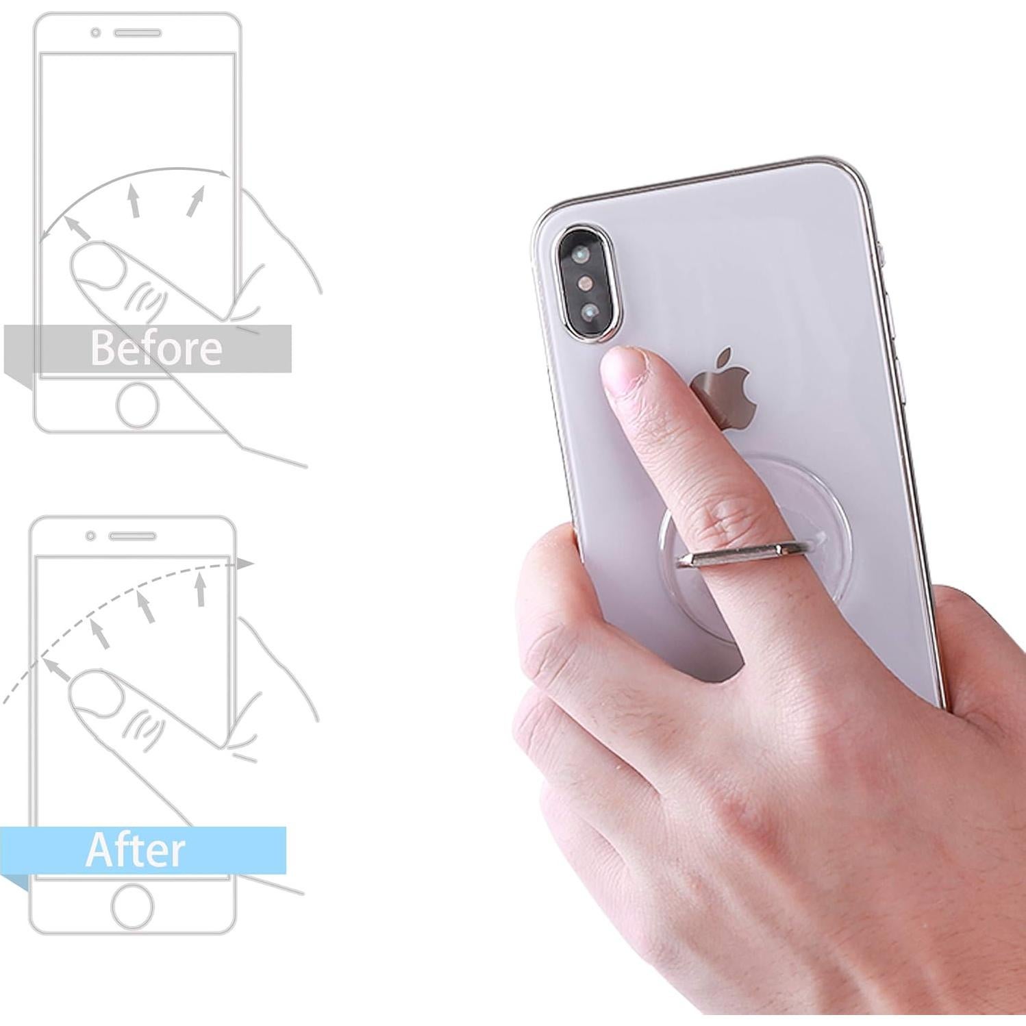 Soporte Anillo para Teléfono Móvil Exoer Transparente - 4 Piezas