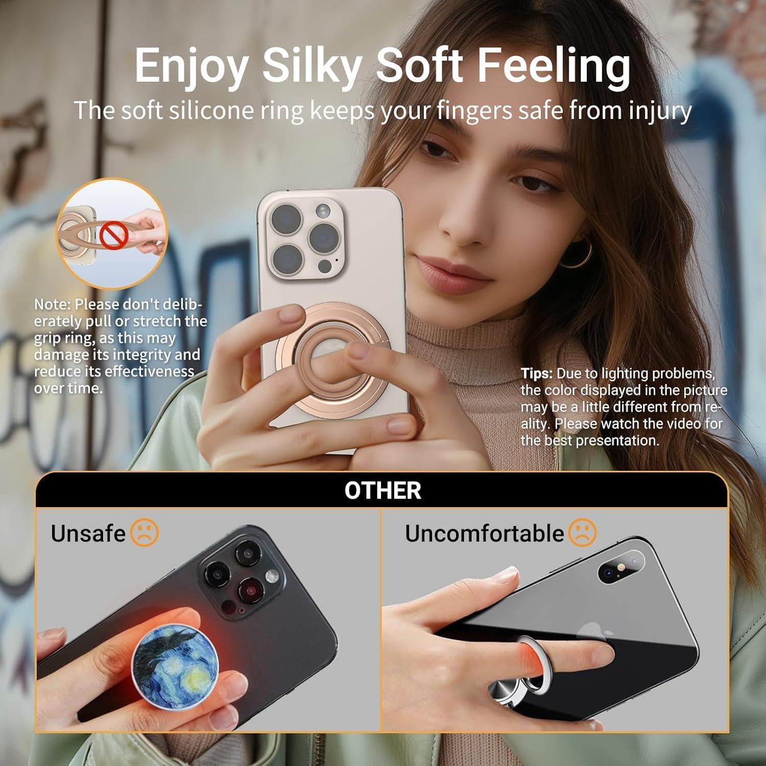 Soporte Magnético para Teléfono OPSO MagSafe Oro Rosa 360°