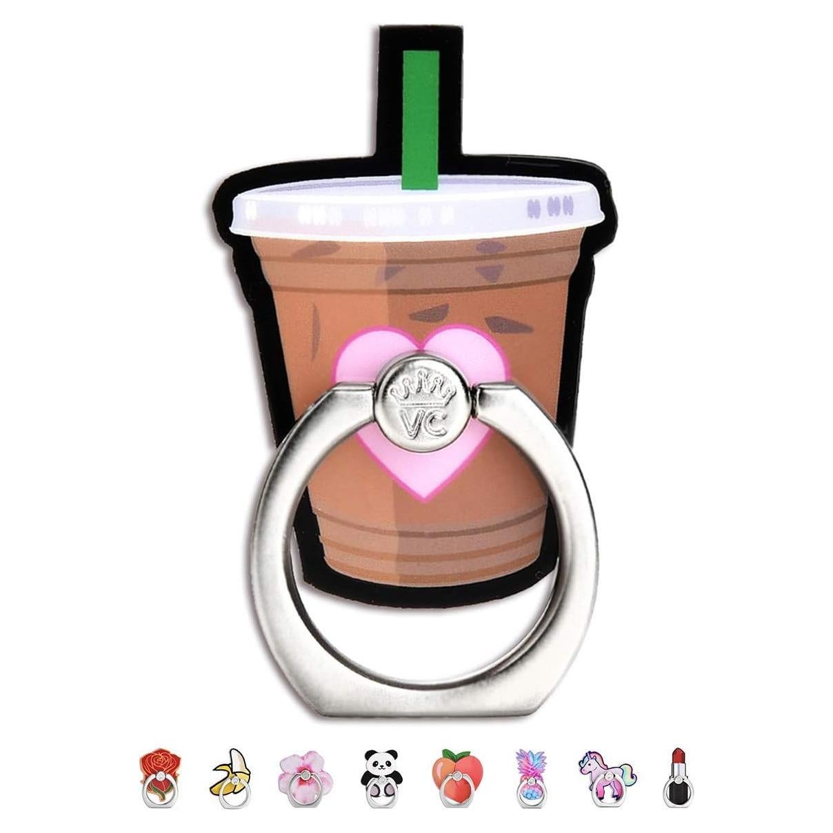 Soporte para Teléfono Velvet Caviar - Anillo de Agarre Café Helado