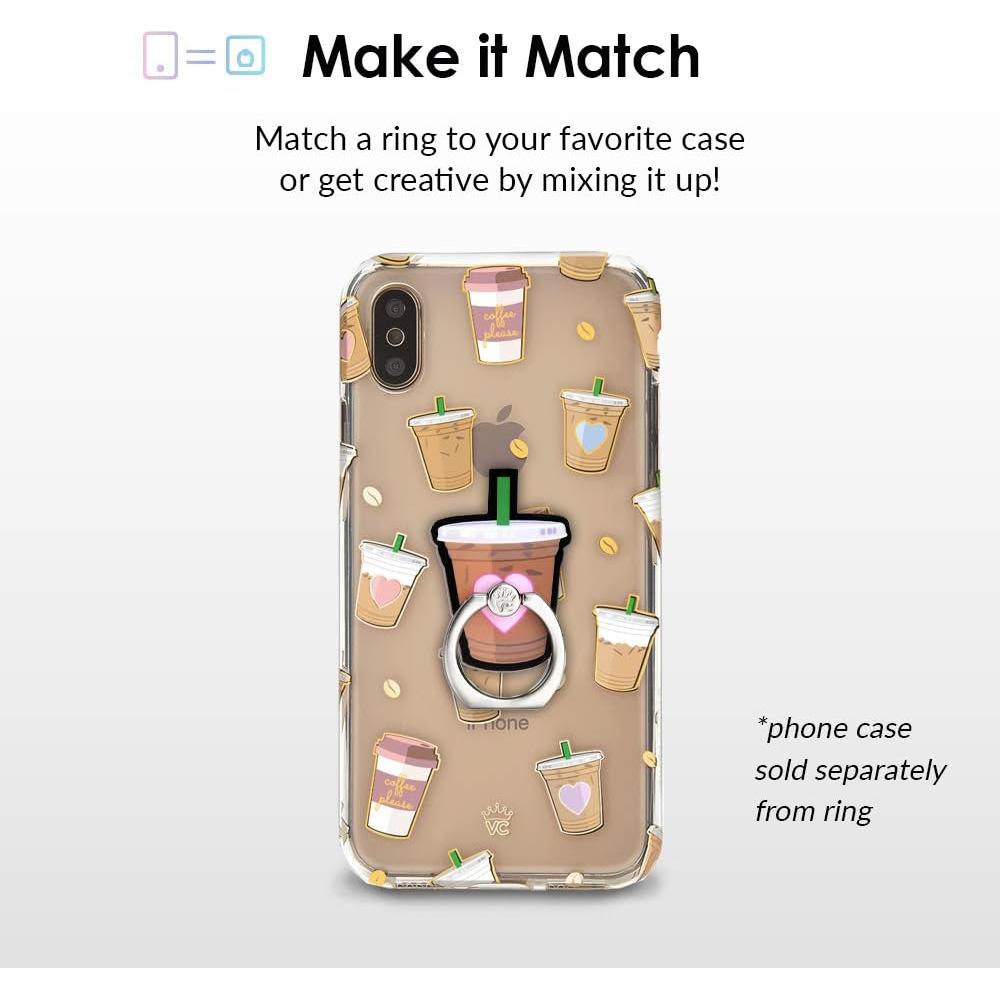 Soporte para Teléfono Velvet Caviar - Anillo de Agarre Café Helado