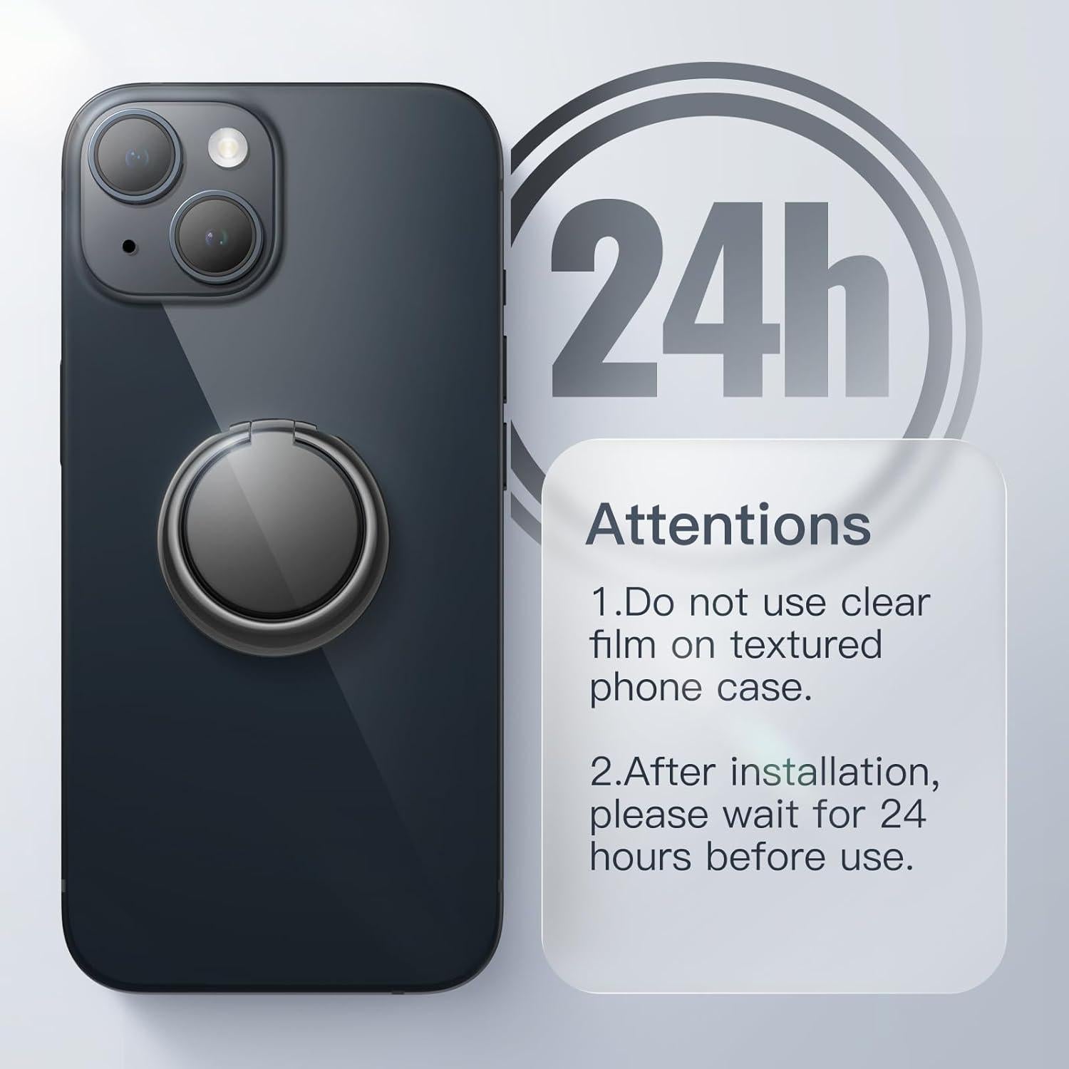 Soporte de dedo metálico JETech para teléfono - Negro