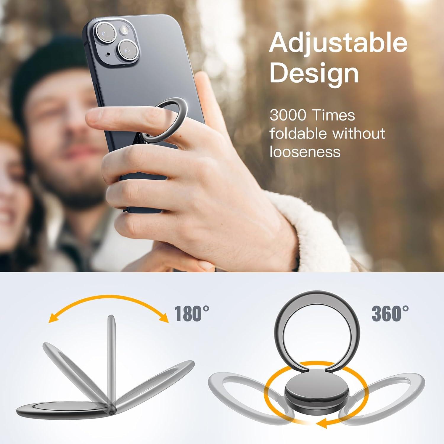 Soporte de dedo metálico JETech para teléfono - Negro