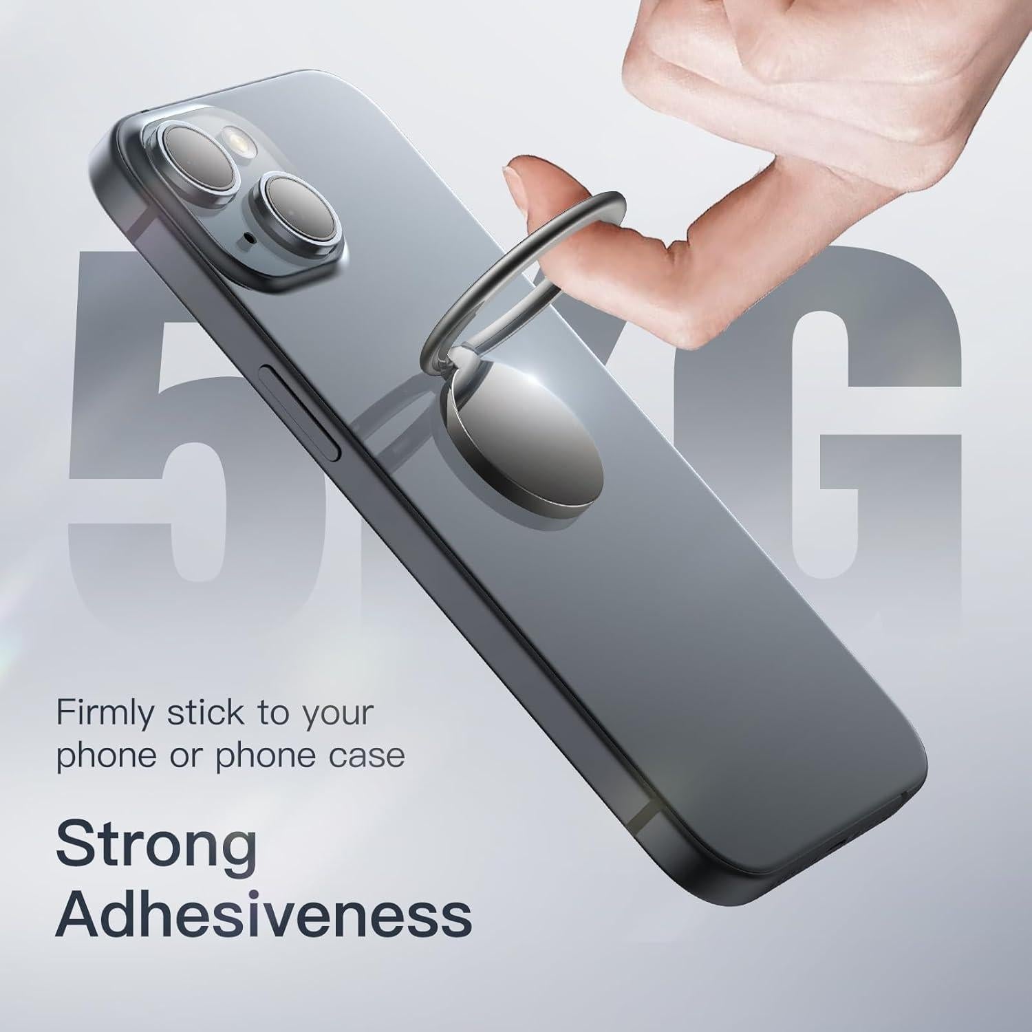 Soporte de dedo metálico JETech para teléfono - Negro