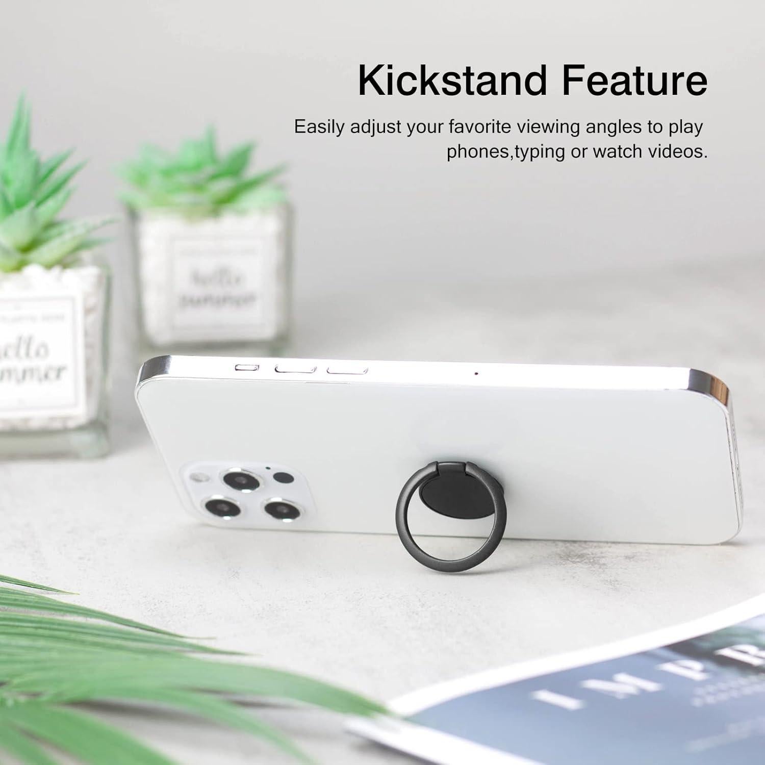 Soporte de Anillo para Teléfono Wansurs Negro Ultra Delgado