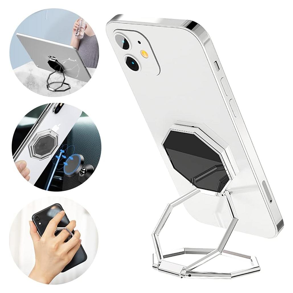 Soporte Plegable para Teléfono CLZWiiN Plata 360° Rotación