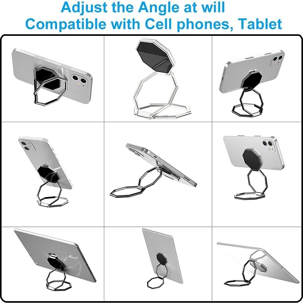 Soporte Plegable para Teléfono CLZWiiN Plata 360° Rotación