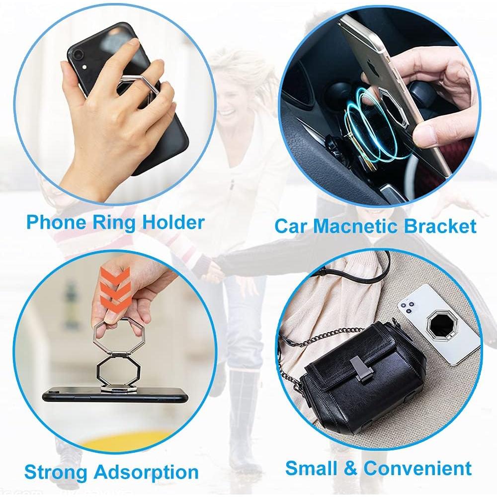 Soporte Plegable para Teléfono CLZWiiN Plata 360° Rotación