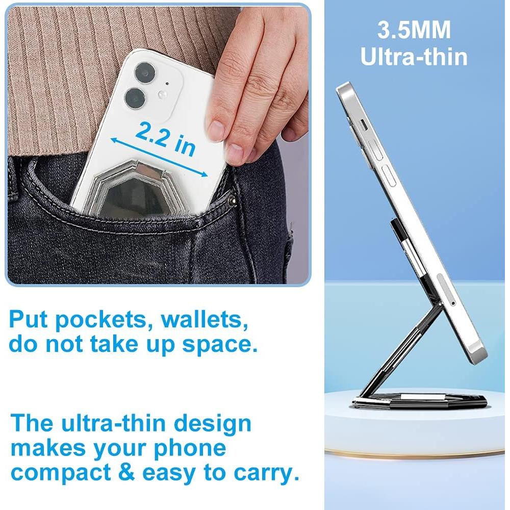 Soporte Plegable para Teléfono CLZWiiN Plata 360° Rotación