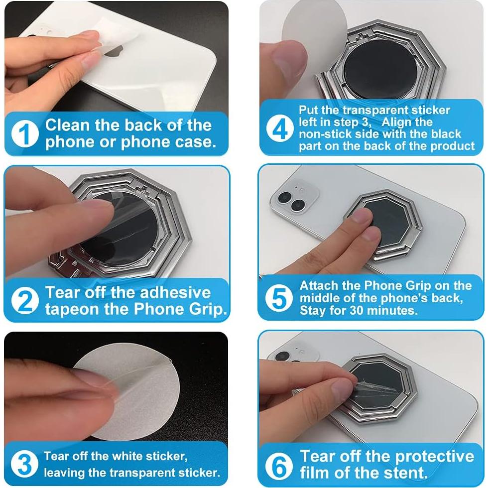 Soporte Plegable para Teléfono CLZWiiN Plata 360° Rotación