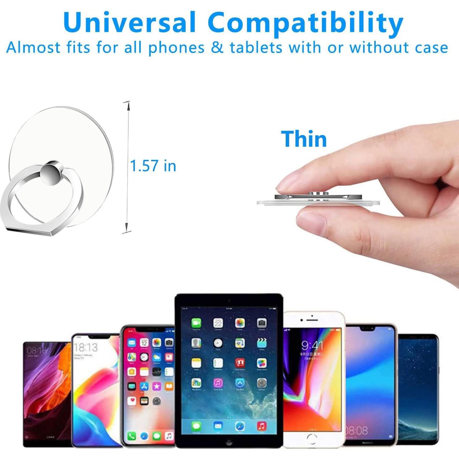 Soporte de Anillo para Teléfono Móvil Marrain 5 Paquetes Plata