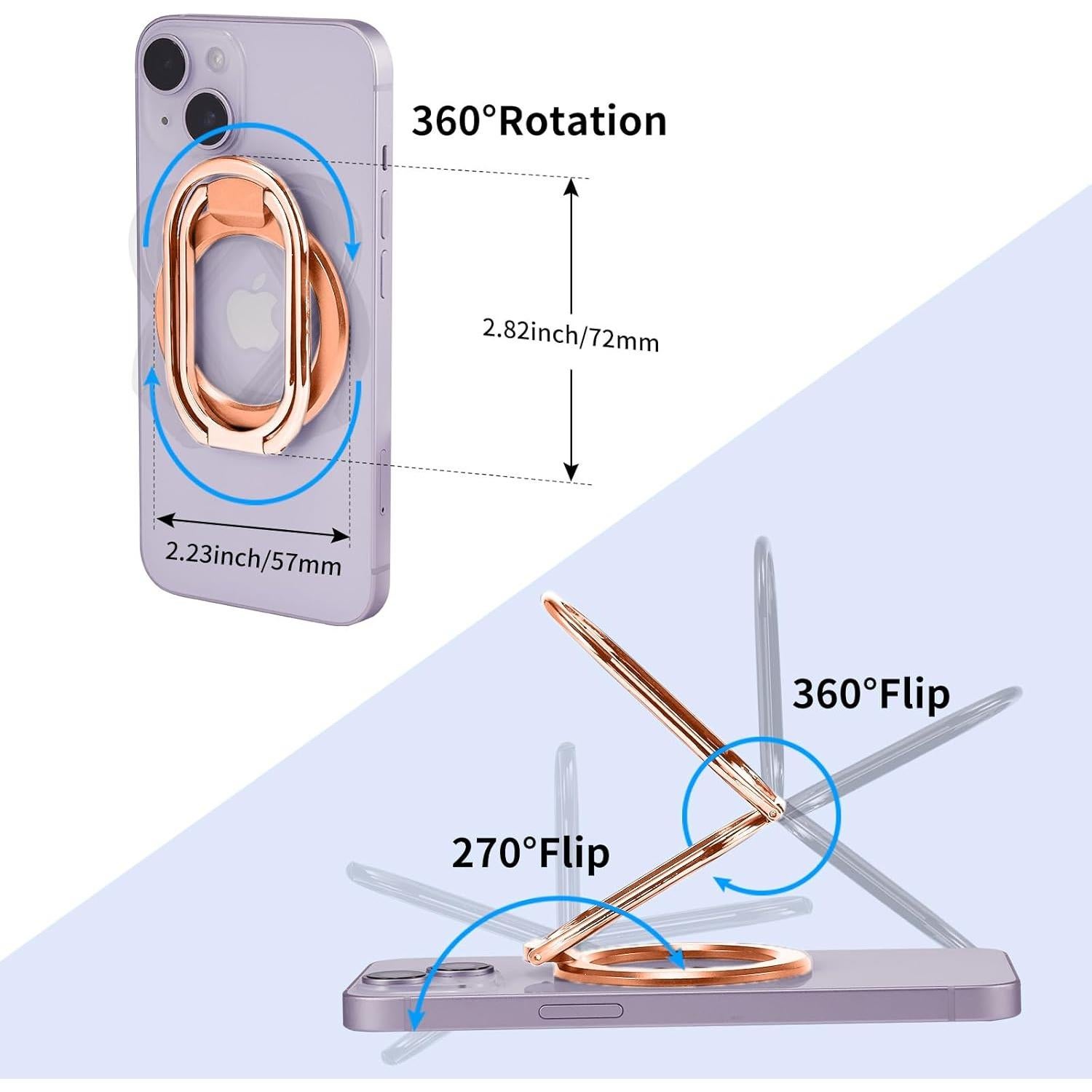 Soporte de Anillo Magnético MagSafe Rimyam Rosa Dorado 2 en 1